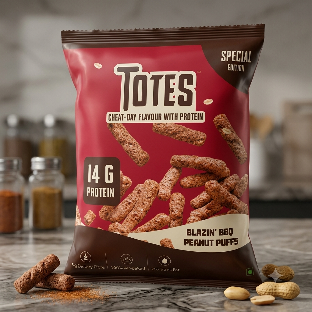 Totes Blazin’ BBQ Peanut Puffs (70g) – High Protein & 100% Baked